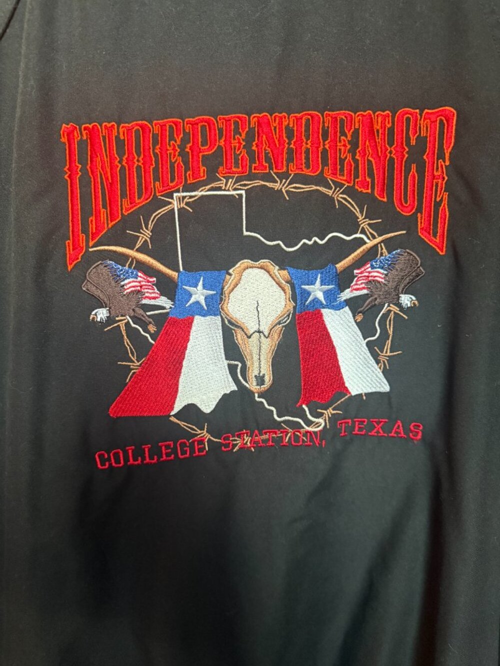 Harriton Independence Texas Embroidered Black Windbreaker Jacket Men's Medium